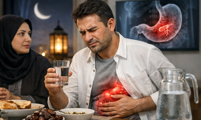 علت ورم معده بعد از خوردن آب در ماه رمضان