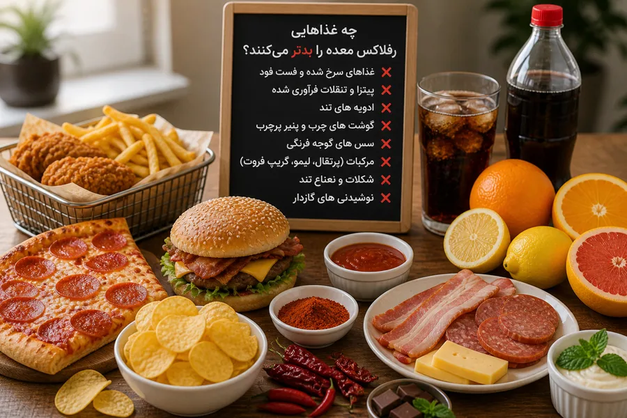 چه غذاهایی رفلاکس معده رو بدتر میکنند