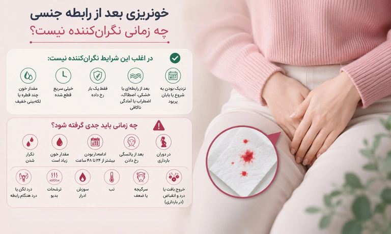 علت خونریزی بعد از رابطه زناشویی