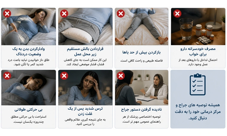 خوابیدن بعد از عمل لابیاپلاستی