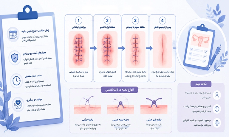 ترمیم زخم بخیه لابیا