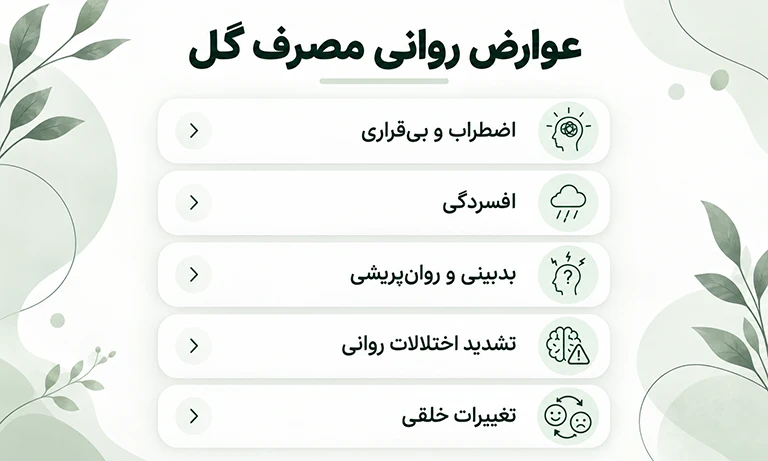 عوارض روانی مصرف گل